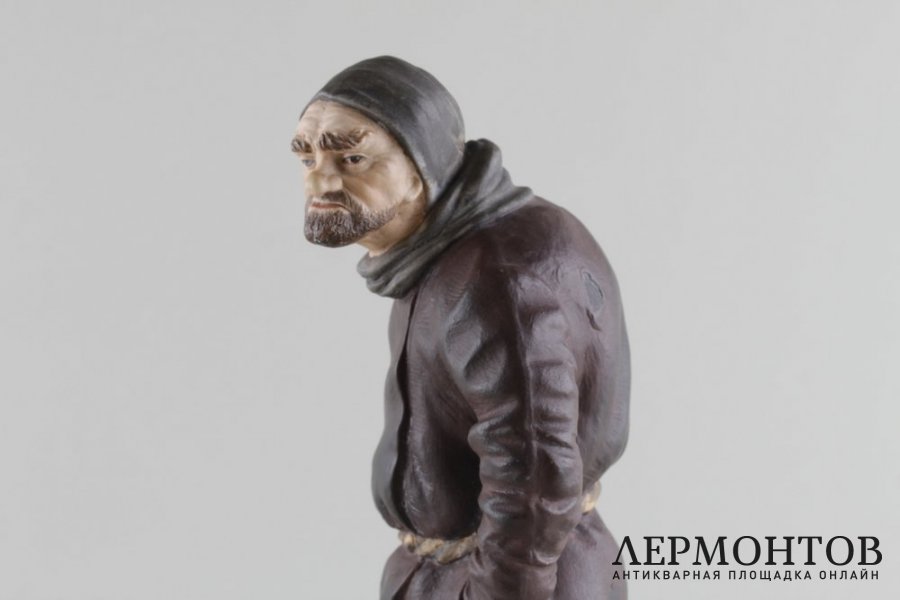 Статуэтка Плюшкин. Россия, завод Ф. Гарднера, 1870-1880-е гг. Бисквит, роспись.