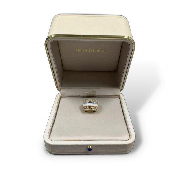 Женское кольцо «Quatre White Edition». Золото 750 пробы, керамика, Boucheron