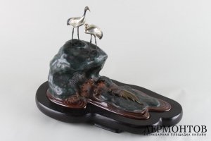 Окимоно Журавли и черепаха. Бронза. Япония, 1960-е гг.