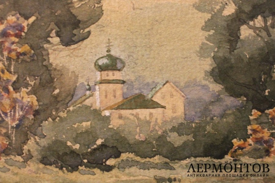 Картина Прокофьев А.М. Пейзаж с рекой. 1901 г.  