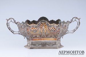 Ваза кашпо для цветов. Германия. Серебро 800. 