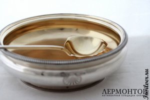 Большая чаша для фруктов с ложкой. Серебро 950. Франция
