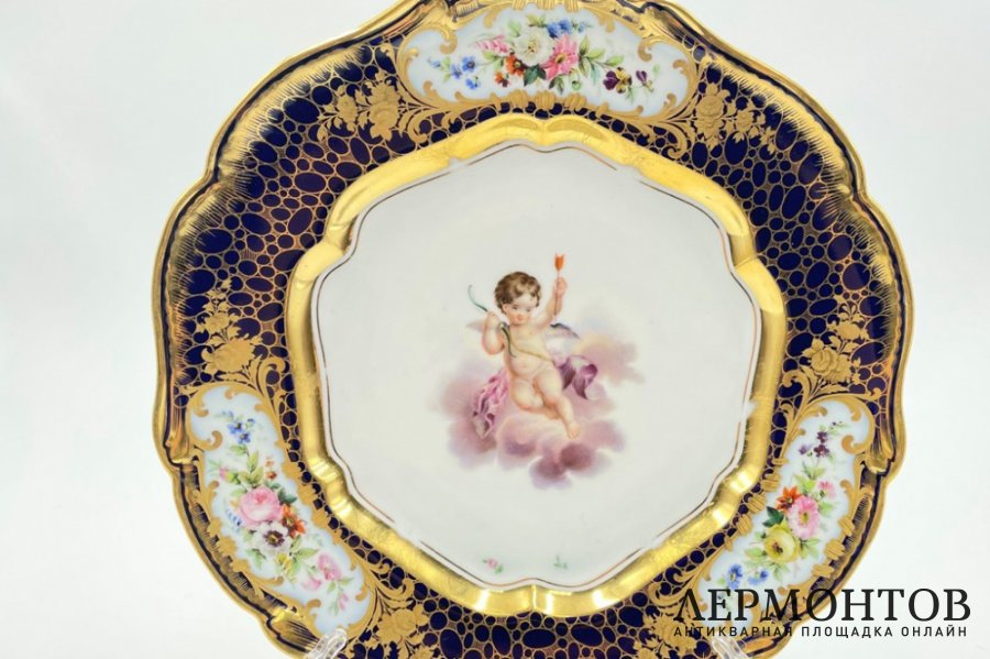Тарелка Амур. Россия, ИФЗ, период Николая I, 1830-1850-е гг. Фарфор, роспись.
