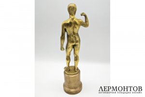 Скульптура Атлет. Автор модели Spiro Schwatenberg. Бронза. Германия, 1910-20-е гг.