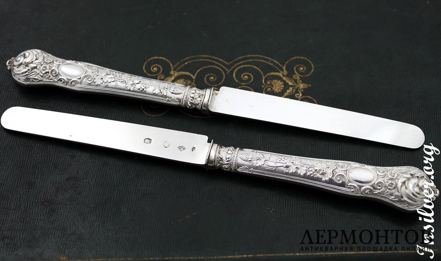 Набор десертных ножей. 1819-1838 годы. Серебро 950. Франция