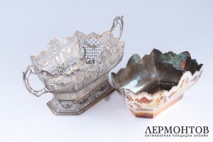 Ваза кашпо для цветов. Германия. Серебро 800. 