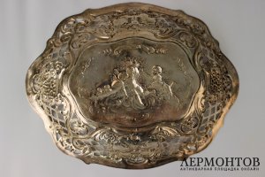 Ваза ажурная с путти. Серебро 800 проба. Германия, XX век.
