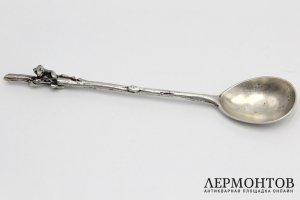 Чайная ложка медведь. Серебро 84 пробы. Россия, 1908 год.
