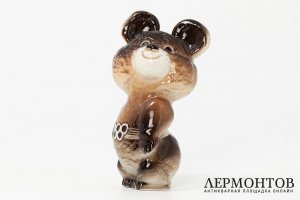 Статуэтка Олимпийский Мишка. СССР, Ленинградский фарфоровый завод, П. Веселов, 1980 г