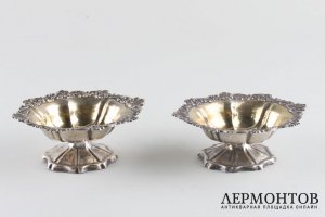 Солонки.Серебро 84 пробы, золочение. Российская империя, 1858 год.