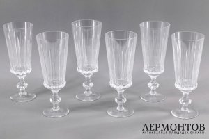 6 бокалов, Гвардейские. Хрусталь. СССР, Красный май, 1960-70е гг.