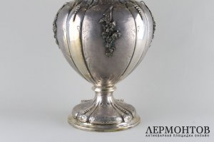 Ваза для цветов с широким горлом. Серебро 800 пробы. Италия, пер. пол. XX в.