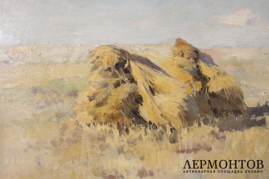 Картина Виноградов С.А. В поле. 1900-е годы.