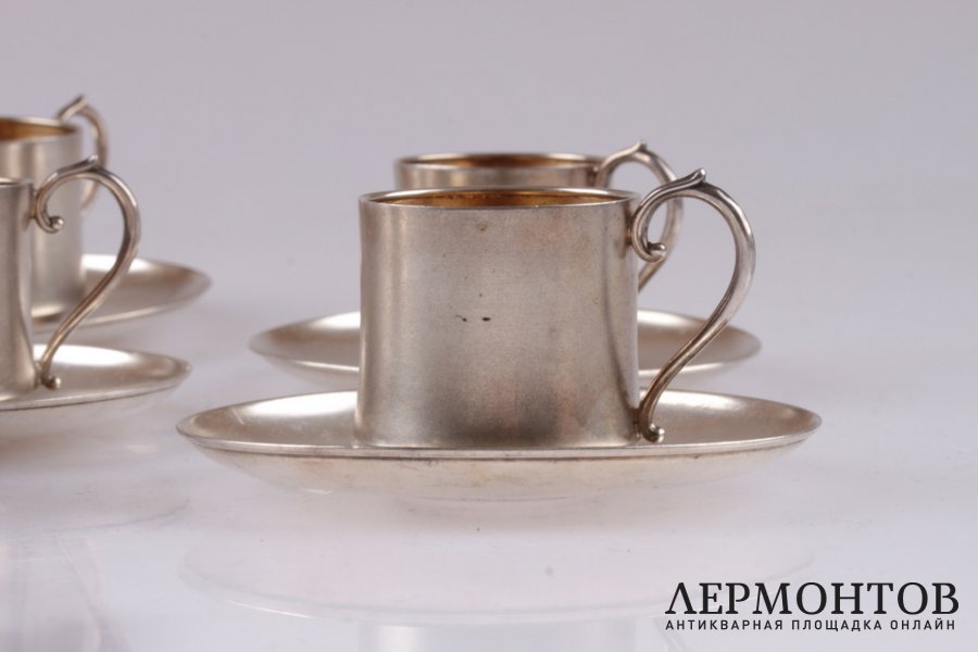 Кофейный набор на 6 персон. Серебро 800. Европа