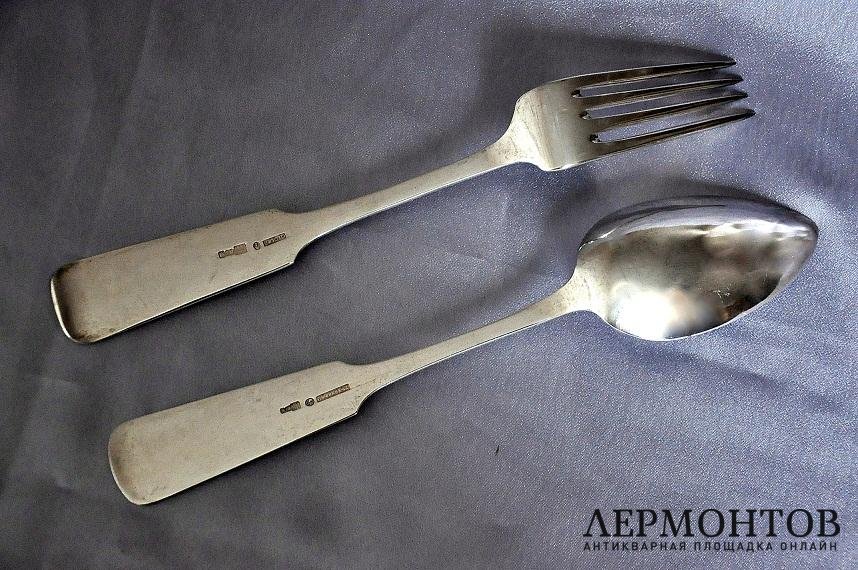 Сервировочная пара Werner. Серебро 84. Российская империя