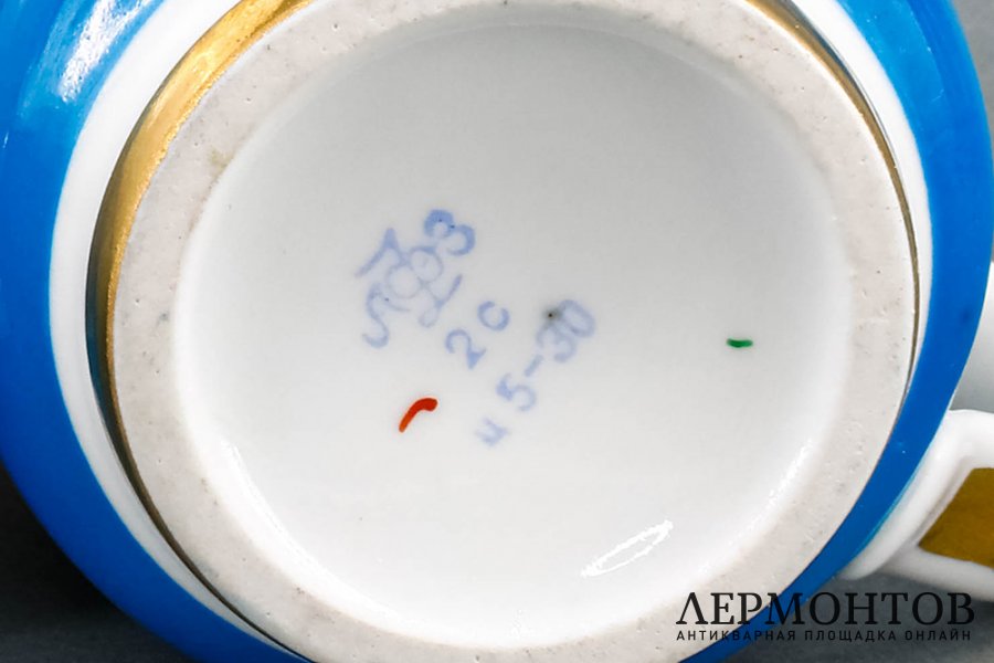 Чайная пара, агитация. Фарфор. СССР, ЛФЗ, 1970-80е гг.