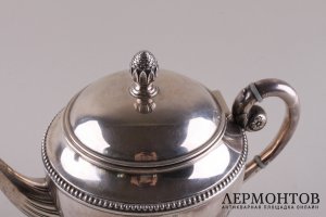 Чайный сервиз в стиле ампир. Серебро 84 пробы. Европа, импорт в Россию, до 1917 года.