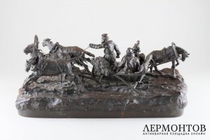 Скульптура Разъезжая тройка. Бронза. По модели В.Я.Грачева. 