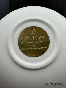 Две чайные пары «Барс и лань». Костяной фарфор, Lynton, дизайн Даши Намдакова, Англия