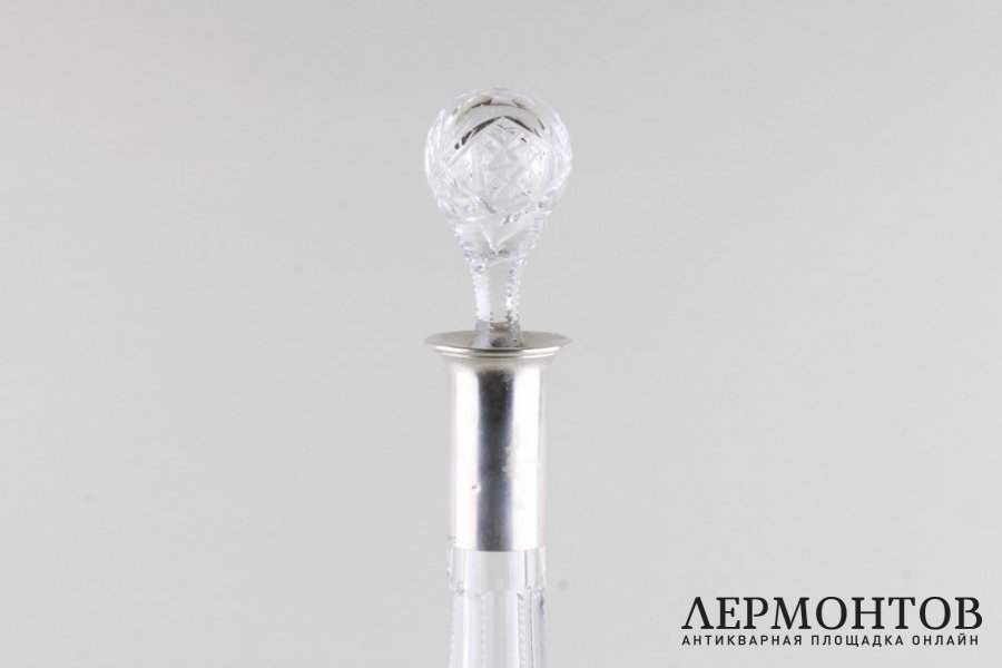 Графин. Хрусталь, серебро 800 пробы. Германия, 1900е-1930е.
