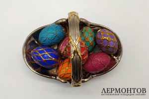 Зимняя пасхальная корзиночка. США, The Franklin Mint, по заказу Дома Фаберже