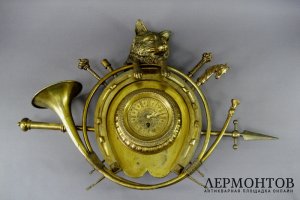 Настенные часы Охота. Бронза. Франция, XIX век. 