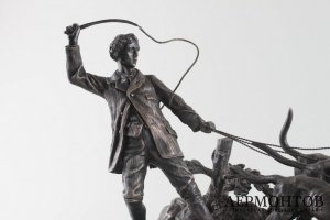 Скульптура. Погонщик собак. Альфред Дюбукан. Бронза. Франция, XIX в.