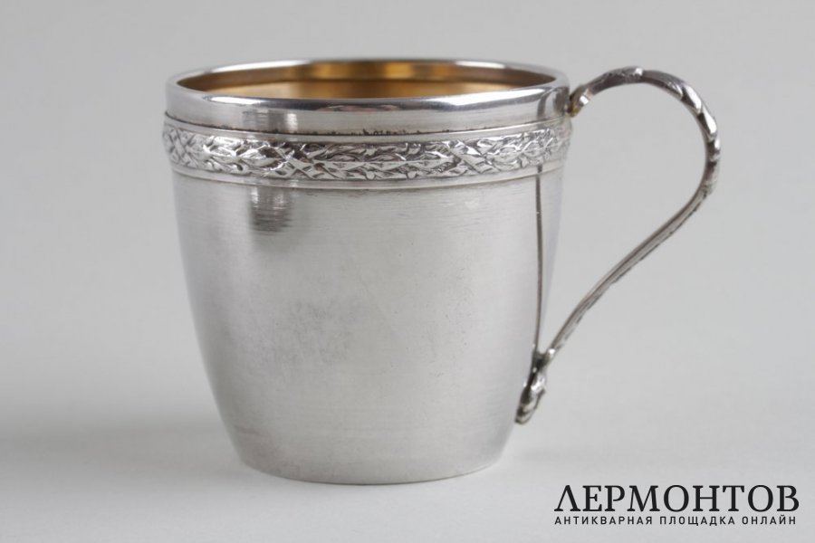 Кофейная пара в стиле ампир. Серебро 950 пробы. Франция