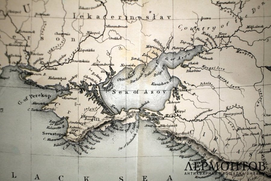 Карта Черного моря, Крыма, части Турции и прилегающих территорий. Англия, 1860-е гг