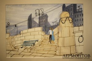 Картина Ромадин М.Н. Эскиз к фильму Застава Ильича. 1960-е годы.