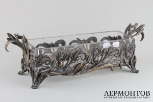Подставка, подача в стиле модерн. Серебрение. Российская империя, Польша, Норблин.