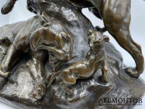 Скульптура Тигры. Франция, Masson, 19 век. Бронза, патинирование.