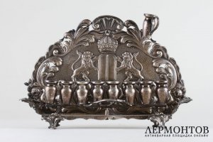 Ханукальный подсвечник. Серебро 800 пробы. Австрия.