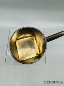 Подстаканник в стиле модерн с инициалами. Серебро 84 пробы, золочение, С. Мясоедов, Россия, 1899–1908 годы