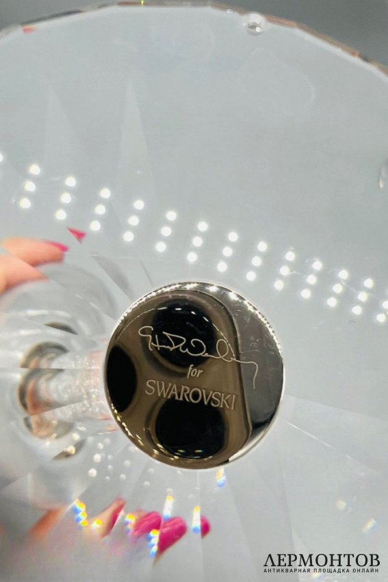 Пара фужеров для шампанского с кристаллами. Хрусталь, Swarovski, Австрия, 2000-е годы