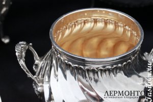 Чайно-кофейный сервиз Leon LAPAR. Серебро 950. Франция