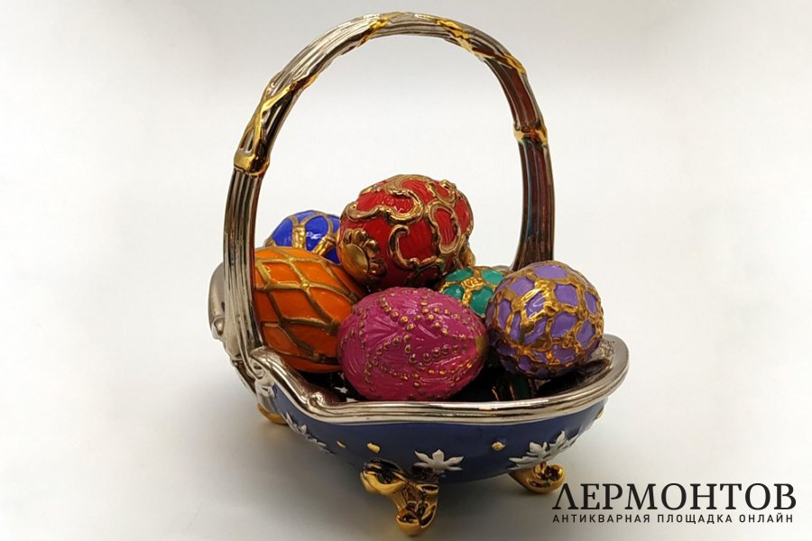 Зимняя пасхальная корзиночка. США, The Franklin Mint, по заказу Дома Фаберже