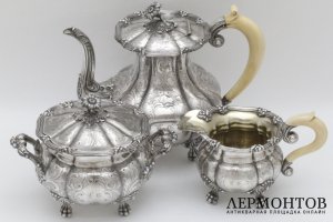 Чайный сервиз GANDAIS. Серебро 950 пробы. Франция, XIX в.
