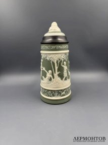 Пивная кружка «Весна». Каменная масса, олово, Villeroy & Boch, Германия, 1978 год