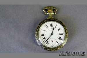 Карманные часы Паровоз. Металл. Швейцария.  часовая мануфактура Regulateur.