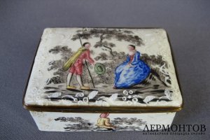 Табакерка. Бронза, горячая эмаль, ручная роспись. Франция, XVIII век.