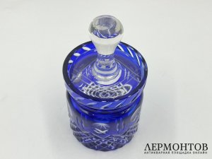 Сахарница из кобальтового стекла. Зап. Европа, 1 пол. 20 века.