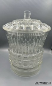 Ёмкость для крюшона с крышкой. Хрусталь, резьба, Западная Европа, 1-я половина 20 века