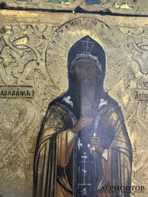 Икона «Преподобный Варлаам Хутынский». Дерево, Россия, 19 век