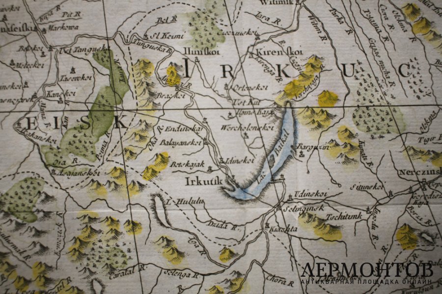 Карта Сибири и соседних стран. Jacques-Nicolas Bellin. Париж, 1757 год.