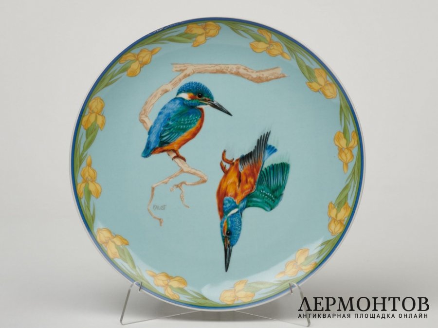 Тарелка «Зимородки». Фарфор, Villeroy & Boch, Heinrich, 1978 год