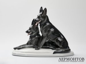 Статуэтка «Овчарки». Фарфор, Pfeffer, Германия