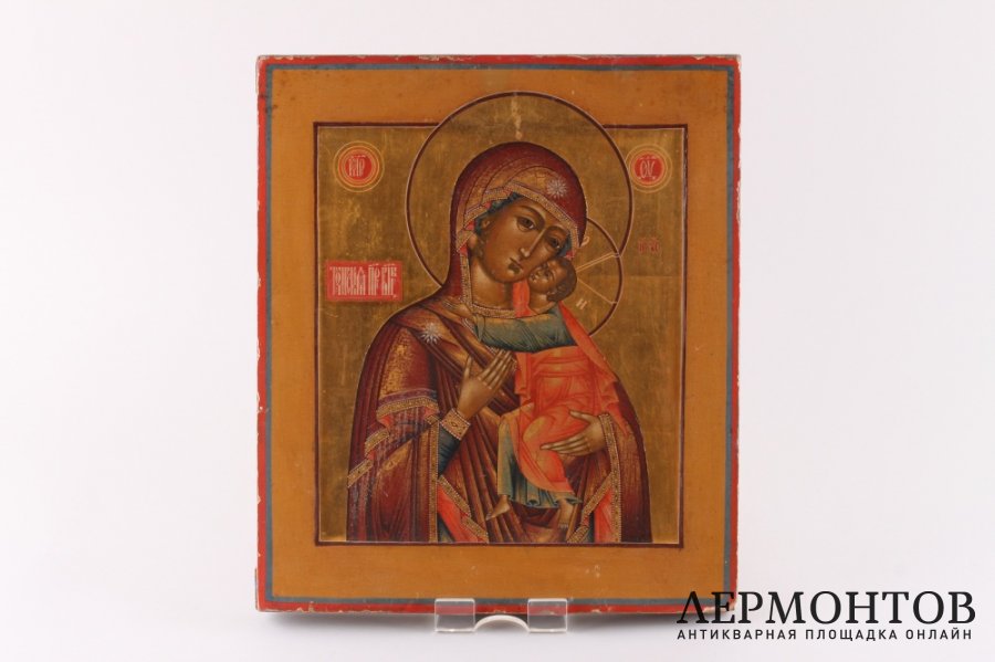 Икона. Толгская Пресвятая Богородица. Оклад шитье, бисер. Россия, пер. пол. XIX в.