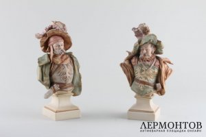 Статуэтки. Два дворянина. Фарфор. Royal DUX. Чехия. XIX в.