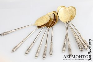 Набор для мороженого. Серебро 800. Франция
